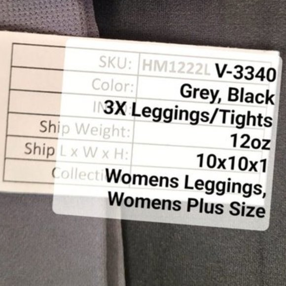 Nollia Women's Black & Gray Elastic Waist Pull On Capri Legging Size 3XL - Picture 3 of 3
